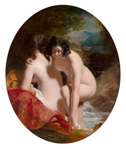 Badende vrouwen (olieverf op paneel) door William Etty