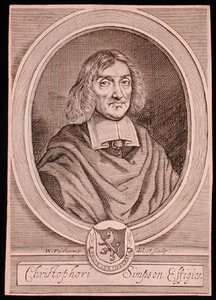 Portret van Christopher Simpson (c.1605-69) door William Faithorne