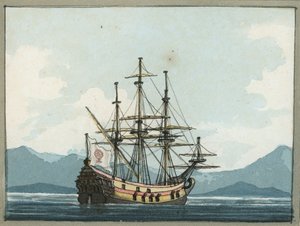 Venetiaanse galei bij de Slag om Lepanto door William Ffarington