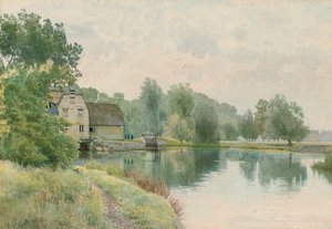 Houghton Mill aan de rivier Ouse, 1914 door William Fraser Garden