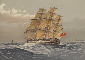 Een fregat met 38 kanonnen, circa 1770