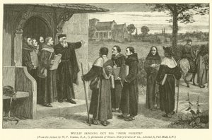 Wyclif stuurt zijn arme priesters uit door William Frederick Yeames