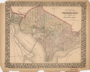 Plan van de stad Washington - de hoofdstad van de Verenigde Staten van Amerika door William Gamble