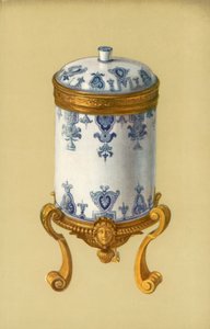 Toiletpot, St Cloud, met Ormolu Mount (kleur litho) door William Gibb
