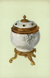 Vaas, Fuchien Porselein, met Louis XIV, Verguld Zilver door William Gibb
