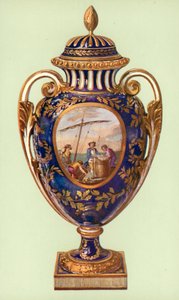 Vaas, Sevres, bleu de roi, gegeven door Gustavus III aan Catherine II door William Gibb