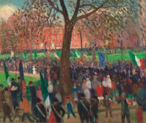 Parade, Washington Square door William Glackens