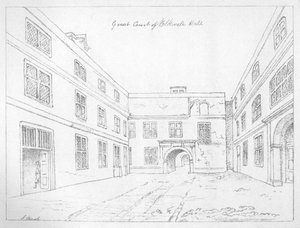 Grote hof van Blackwell Hall, City of London, 1886