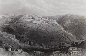 Berg Sion, Jeruzalem, vanaf de heuvel van het kwade advies door William H. Bartlett