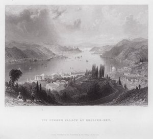 Het Zomerpaleis bij Beglier-Bey (gravure) door William H. Bartlett