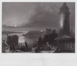 De Toren van Galata door William H. Bartlett