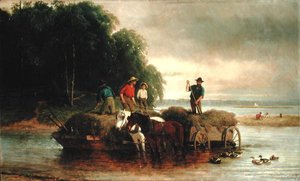 Schoffelen aan de Shrewsbury River, New Jersey door William Hahn