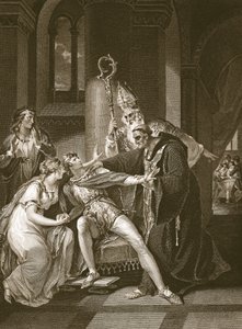 Edwy en Elgiva, gegraveerd door Isaac Taylor, illustratie uit David Hume