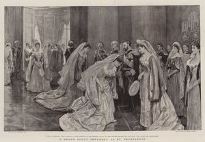 Een Grote Hofceremonie in Sint-Petersburg door William Hatherell