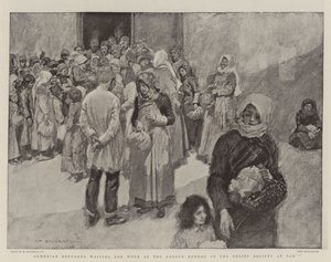 Armeense Vluchtelingen wachten op Werk bij het Arbeidsbureau van de Hulpvereniging in Van door William Hatherell