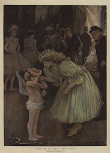 Cupido in nood, een goede fee door William Hatherell