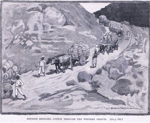 Hindoes die katoen door de Westelijke Ghauts brengen, 1862 AD