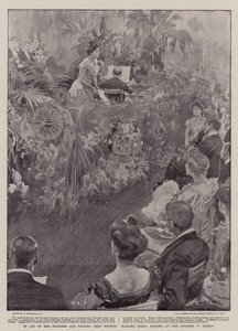 Ten behoeve van de Soldiers and Sailors Help Society, Madame Melba zingt op het concert in Dublin door William Hatherell