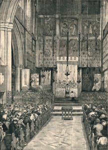 Interieur van de St. Albans Kerk, Holborn, eind 19e eeuw door William Hatherell