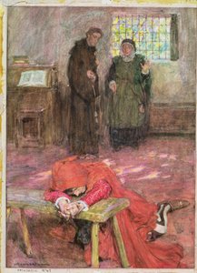 Romeo in de Cel van Broeder Laurence, illustratie bij "Romeo en Julia" Act III, Scene 3