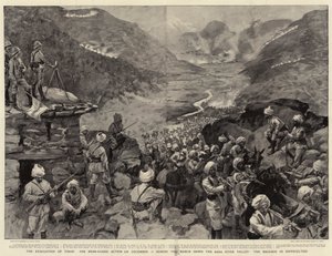 De evacuatie van Tirah, de achterhoedeactie op 13 december tijdens de mars door de Bara River Valley, de bagage in moeilijkheden