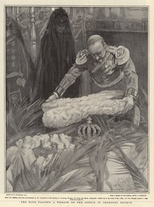 De Koning legt een Krans op de Kist in de Kerk van Cronberg