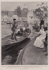De Tuinpartij van de Koningin in Buckingham Palace, aan het Meer door William Hatherell
