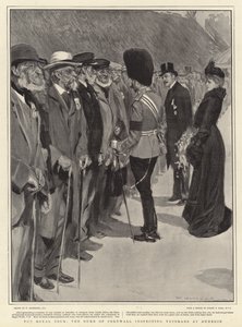 De koninklijke tour, de hertog van Cornwall inspecteert veteranen in Dunedin door William Hatherell