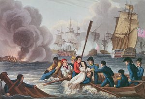 Anekdote bij de Slag bij Trafalgar, gegraveerd door Matthew Dubourg
