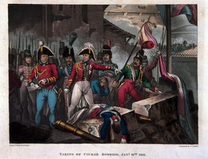 Inname van Ciudad Rodrigo op 19 januari 1812, gepubliceerd 1818 door William Heath
