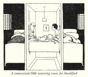 Een handige kleine ochtendkamer voor ontbijt door William Heath Robinson