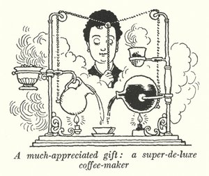 Een zeer gewaardeerd cadeau, een super-de-luxe koffiezetapparaat door William Heath Robinson