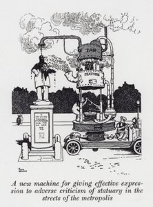 Een nieuwe machine om effectief uiting te geven aan kritiek op standbeelden in de straten van de metropool door William Heath Robinson