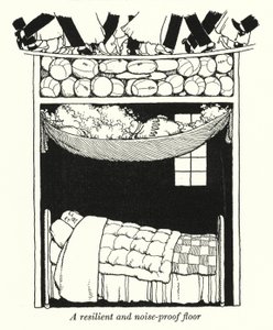 Een veerkrachtige en geluidsdichte vloer door William Heath Robinson