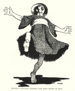 Aladdin dacht dat hij de gelukkigste man ter wereld was door William Heath Robinson