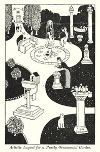 Artistieke Indeling voor een Puur Sierlijke Tuin door William Heath Robinson