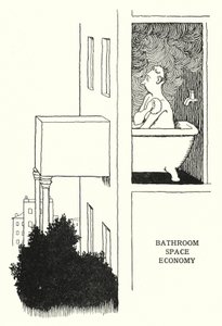Badkamer ruimtebesparing door William Heath Robinson