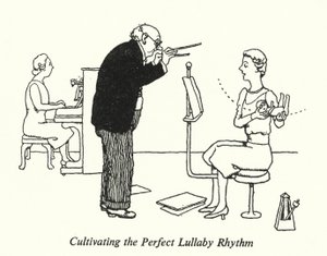 Het Perfecte Wiegeliedritme Cultiveren (litho) door William Heath Robinson