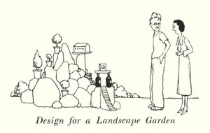 Ontwerp voor een Landschapstuin door William Heath Robinson
