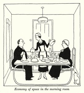 Economie van ruimte in de ochtendkamer door William Heath Robinson
