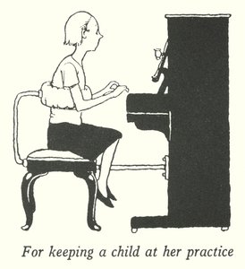 Om een kind aan haar oefening te houden (litho) door William Heath Robinson