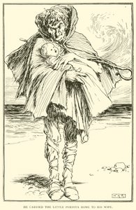 Hij bracht de kleine Perdita naar huis naar zijn vrouw door William Heath Robinson