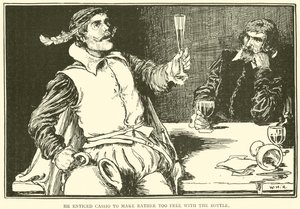 Hij verleidde Cassio om iets te veel te drinken door William Heath Robinson