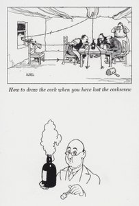 Hoe de kurk te trekken als je de kurkentrekker kwijt bent door William Heath Robinson