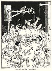 Illustratie voor Railway Ribaldry door W Heath Robinson door William Heath Robinson