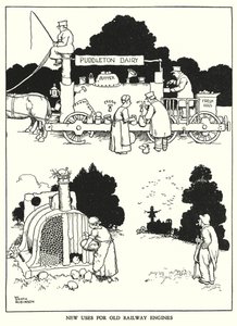 Illustratie voor Railway Ribaldry door W Heath Robinson door William Heath Robinson