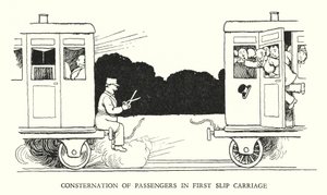 Illustratie voor Railway Ribaldry door W Heath Robinson door William Heath Robinson