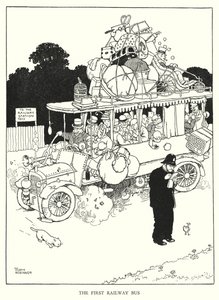 Illustratie voor Railway Ribaldry door W Heath Robinson