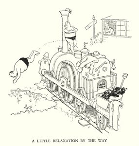 Illustratie voor Railway Ribaldry door W Heath Robinson