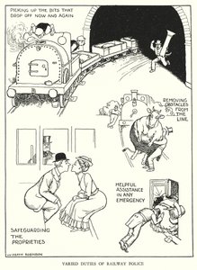 Illustratie voor Railway Ribaldry door W Heath Robinson door William Heath Robinson